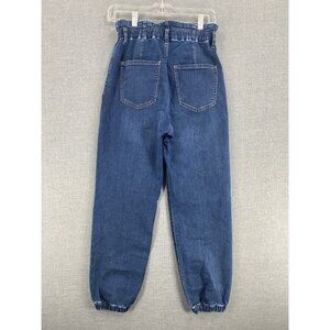 Express Jogger Jeans Super High Rise Womens 8R Dark Wash Baggy Barrel Leg Denim